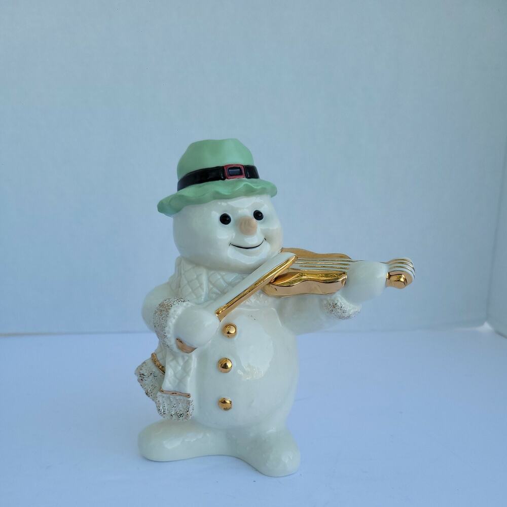 Mikasa Holiday Elegance Porcelain Snowman Musician with Violin Christmas Figure